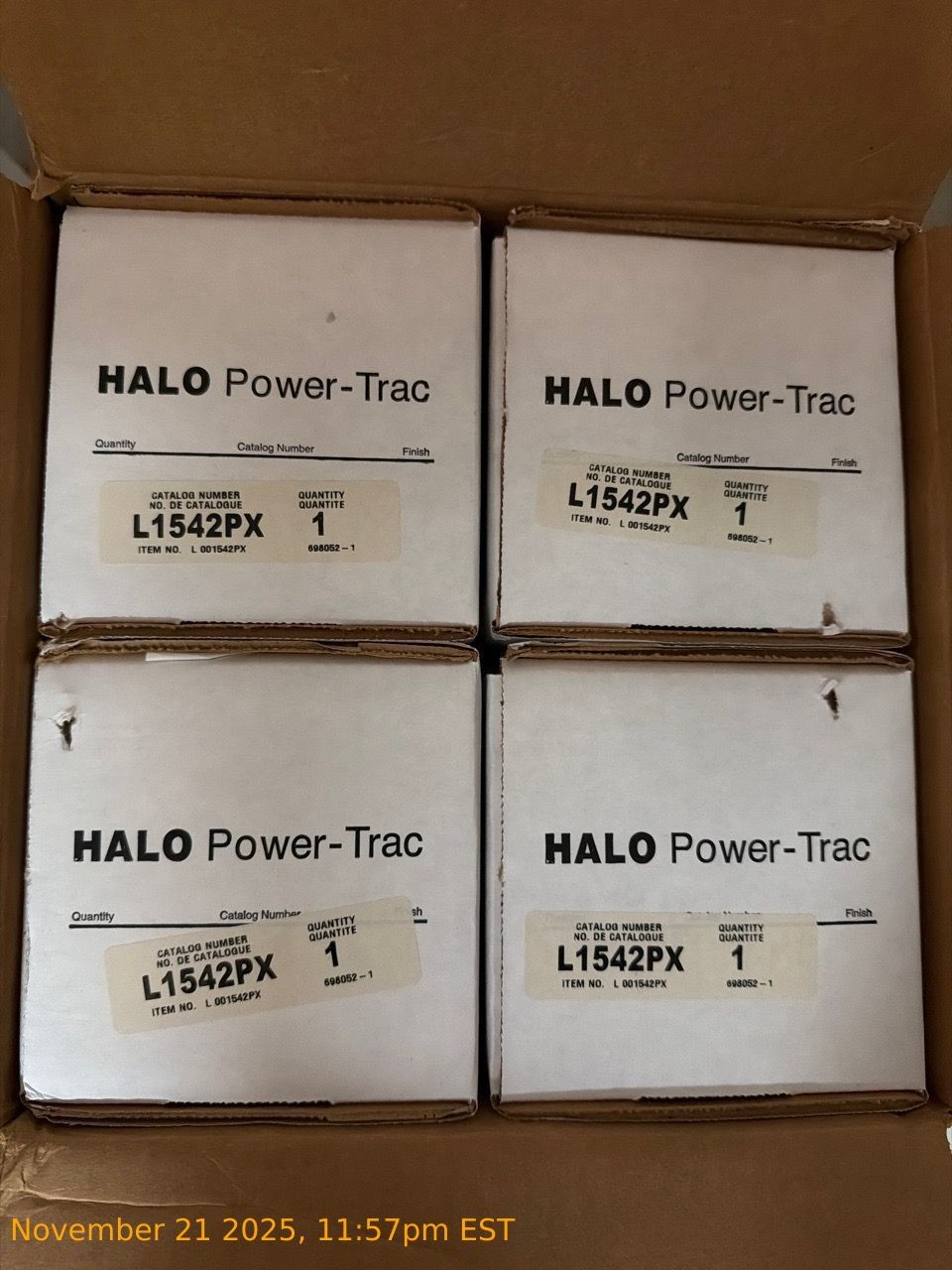 NEW Halo Cooper Lighting L1542PX Power-Trac Track Light White 4 Pack NEW Halo Cooper Lighting L1542PX Power-Trac Track Light White 4 Pack