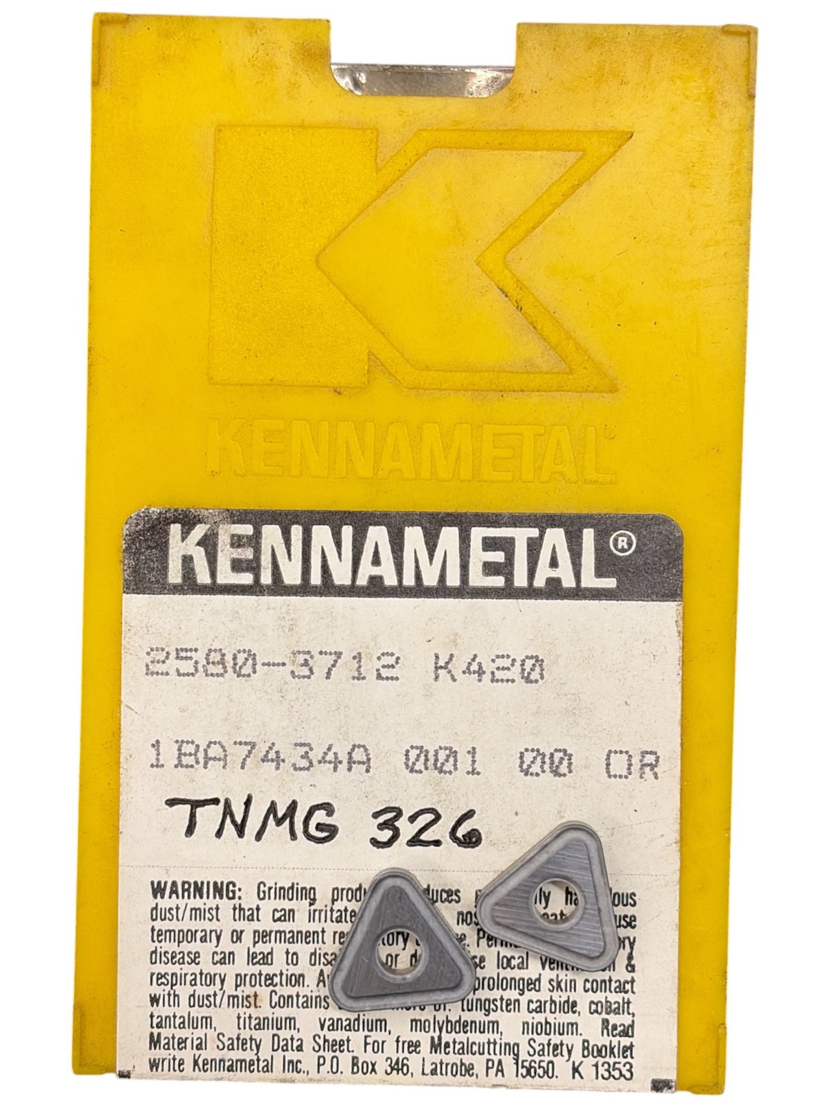 (10 Pcs) Kennametal TNMG 326 Grade: K420 Carbide Inserts