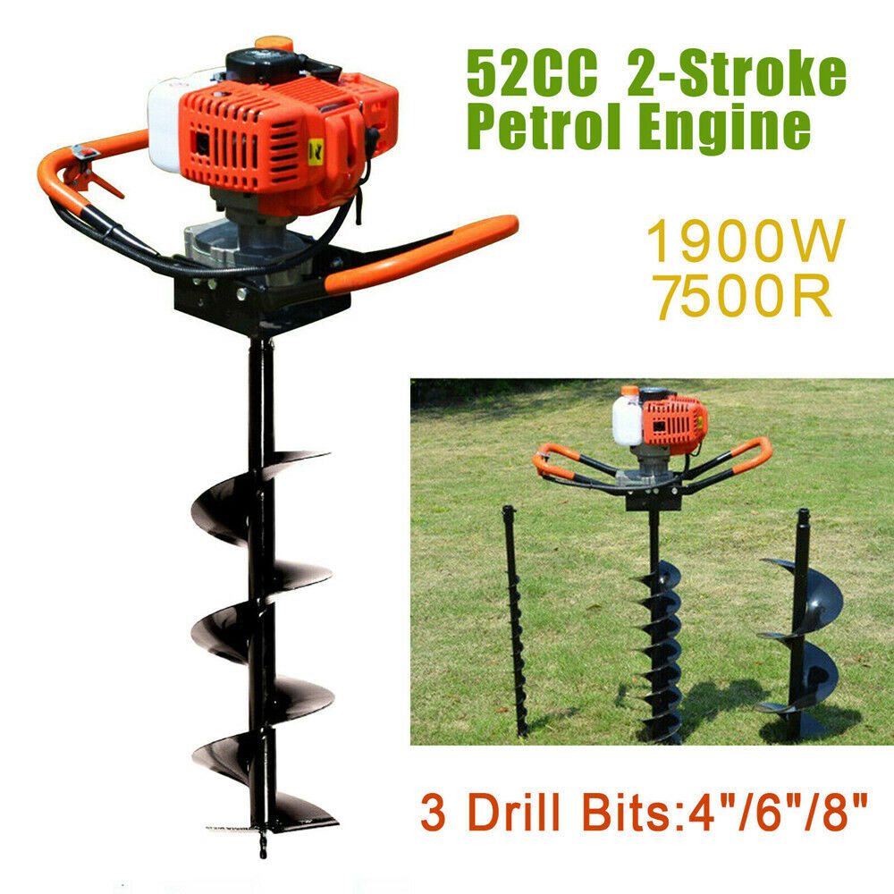 52CC/71CC Gas Powered Post Hole Digger Auger Borer Fence Drill w/ 4\