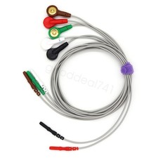 5Lead ECG Holter cable EKG lead wire Snap end for ECG Holter monitor,US Ship picture
