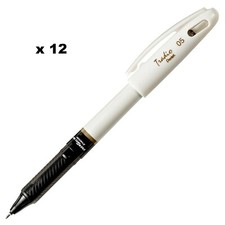 NEW 12-PK Pentel EnerGel Tradio Pearl BLACK .5mm Needle Tip Gel Pen Fine BLN115 picture