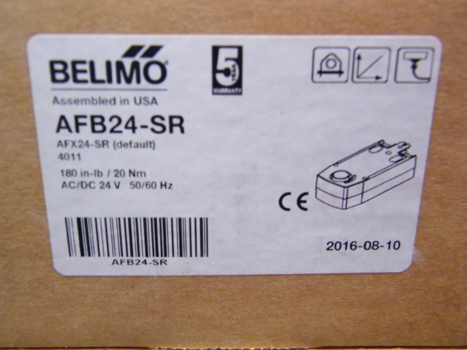 Belimo AFB24-SR Spring Return Damper Actuator - Orange NEW
