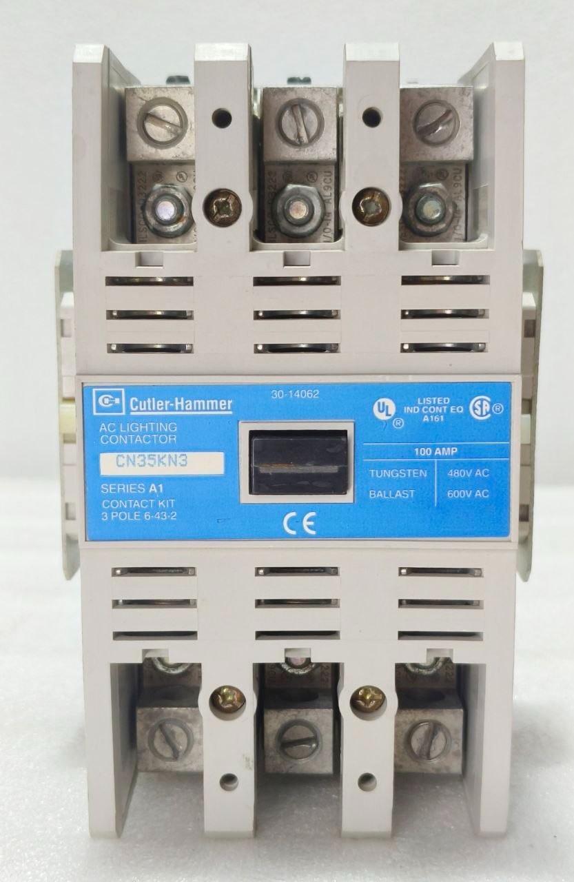 CUTLER-HAMMER CN35KN3 AC LIGHTING CONTACTOR 3-POLE 100 AMP SERIES A1 110-120V CUTLER-HAMMER CN35KN3 AC LIGHTING CONTACTOR 3-POLE 100 AMP SERIES A1 110-120V