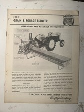 Ford Operating Instructions Grain & Forage Blower Vintage  picture