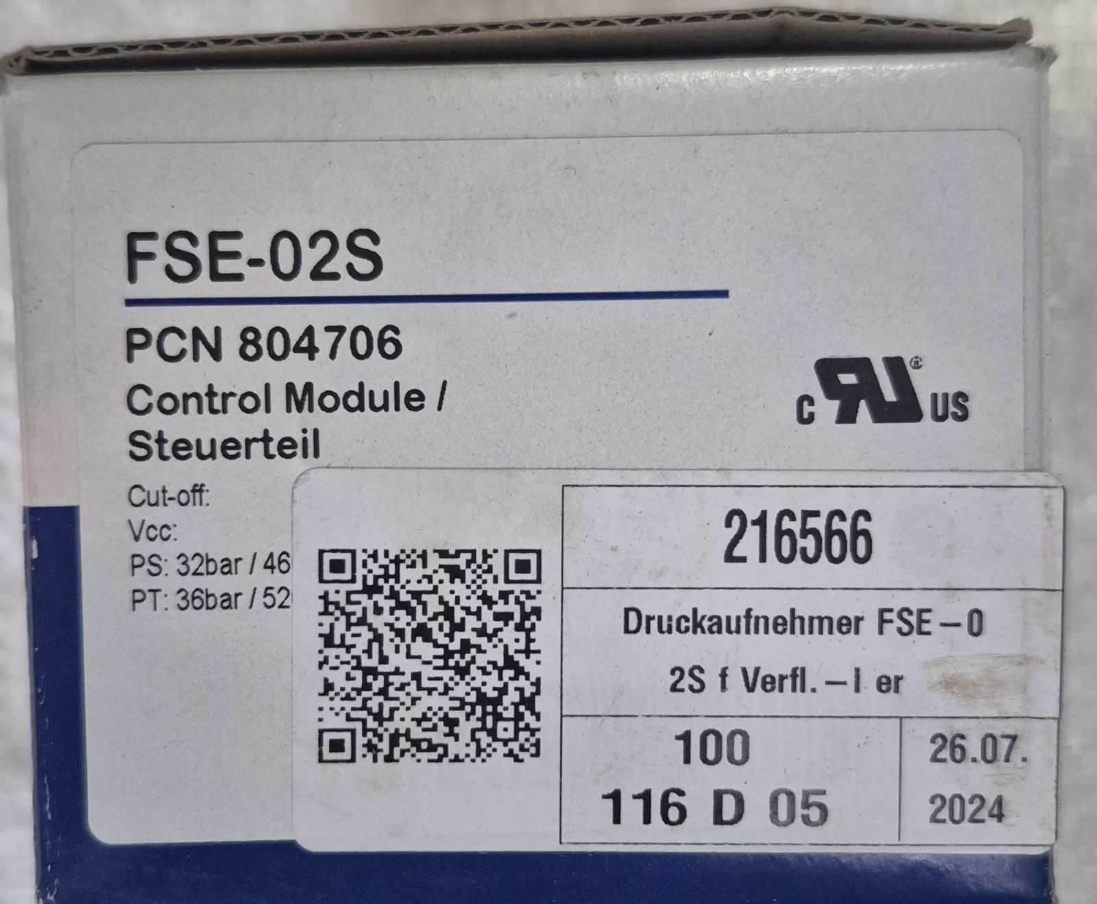 New Emerson FSE-02S/PCN 804806 Control Module, Refrigeration Pressure Transducer New Emerson FSE-02S/PCN 804806 Control Module, Refrigeration Pressure Transducer