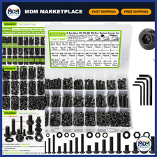 1160Pcs Metric Nuts Bolts Assortment Kit - M3 to M6, Zinc Plated, Hex Cap Screws picture