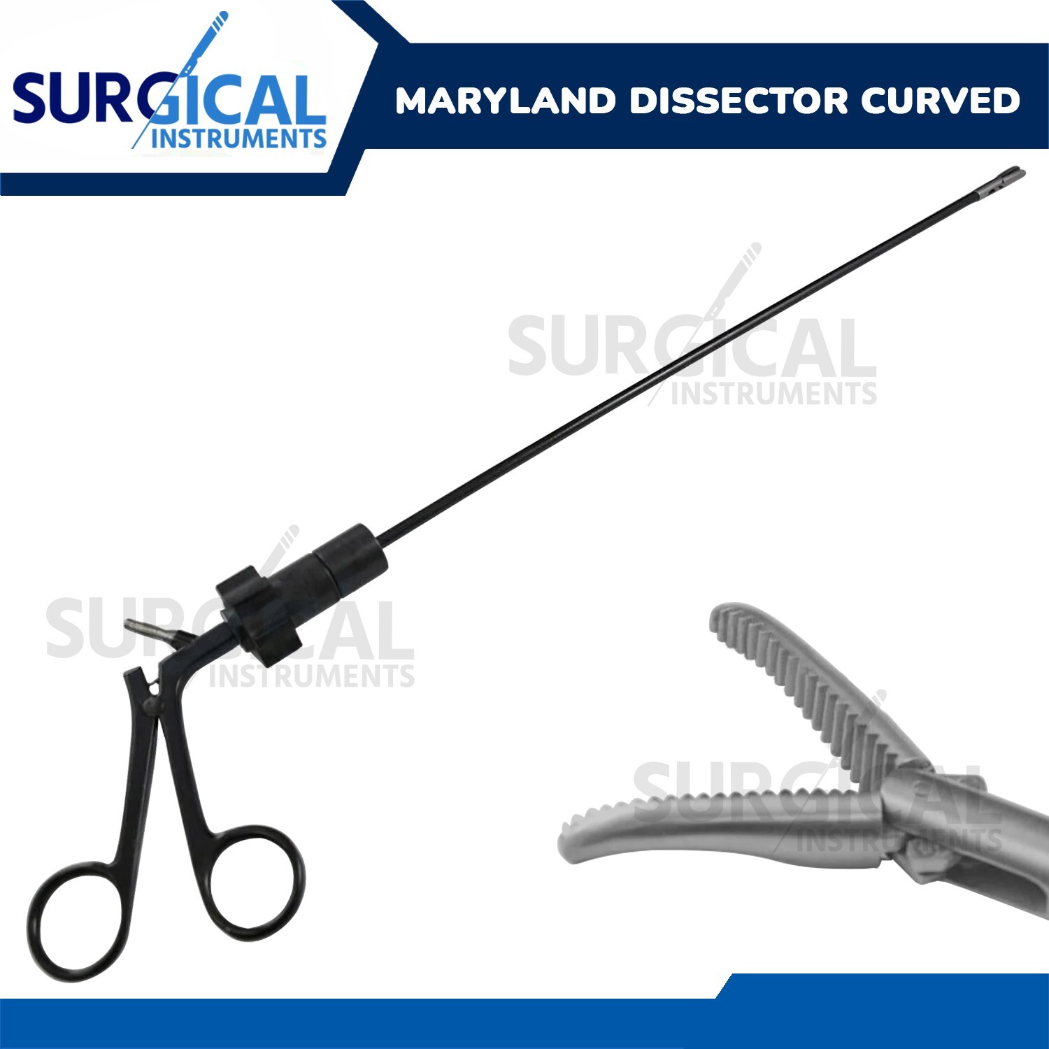Maryland Dissector Curved Laparoscopic Forceps 330mm Laparoscopy German Grade