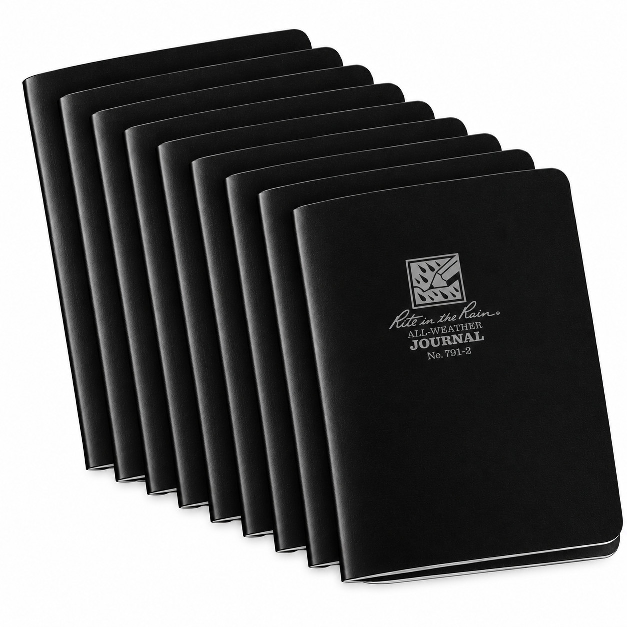 Rite In The Rain Stapled Notebook 791-2 (5 2-packs) Black, 4 5/8