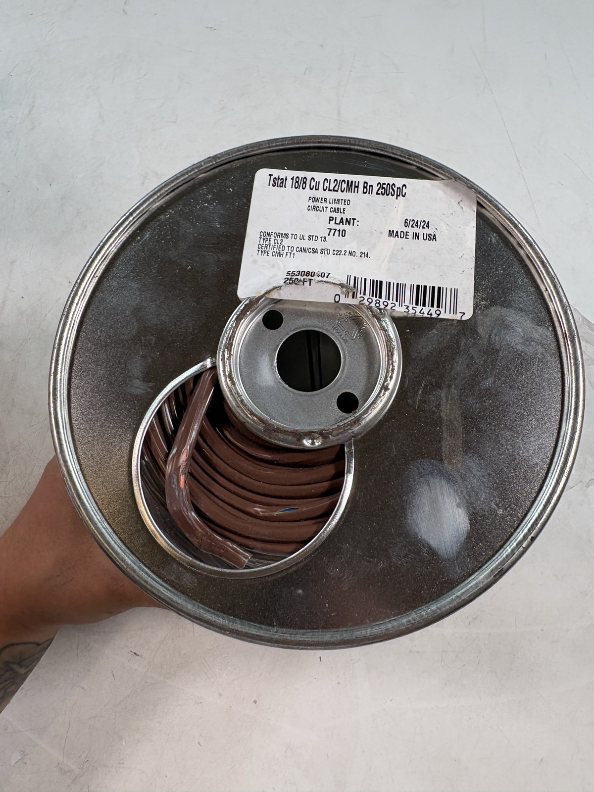 Southwire Tstat 18/8 Cu CL2/CMH Brown Thermostat Cable 250ft Spool Copper USA