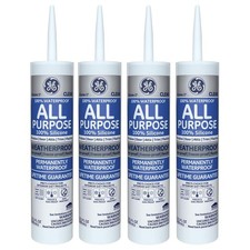 GE GE012 All Purpose Silicone Rubber Caulk 10 oz Clear Waterproof Sealant 4 Pack picture