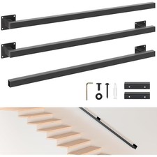 10FT Industrial Pipe Stair Railing Wall Mounted 500lbs Capacity picture