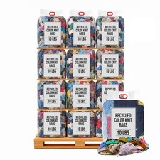 Recycled Color Knit T-Shirt Rags - 1000 lbs. Pallet 100x10 lbs. Compressed Bags picture