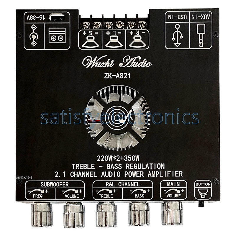 2.1CH TPA3255 Bluetooth Digital Audio Power Amplifier Board 220WX2+350W ZK-AS21