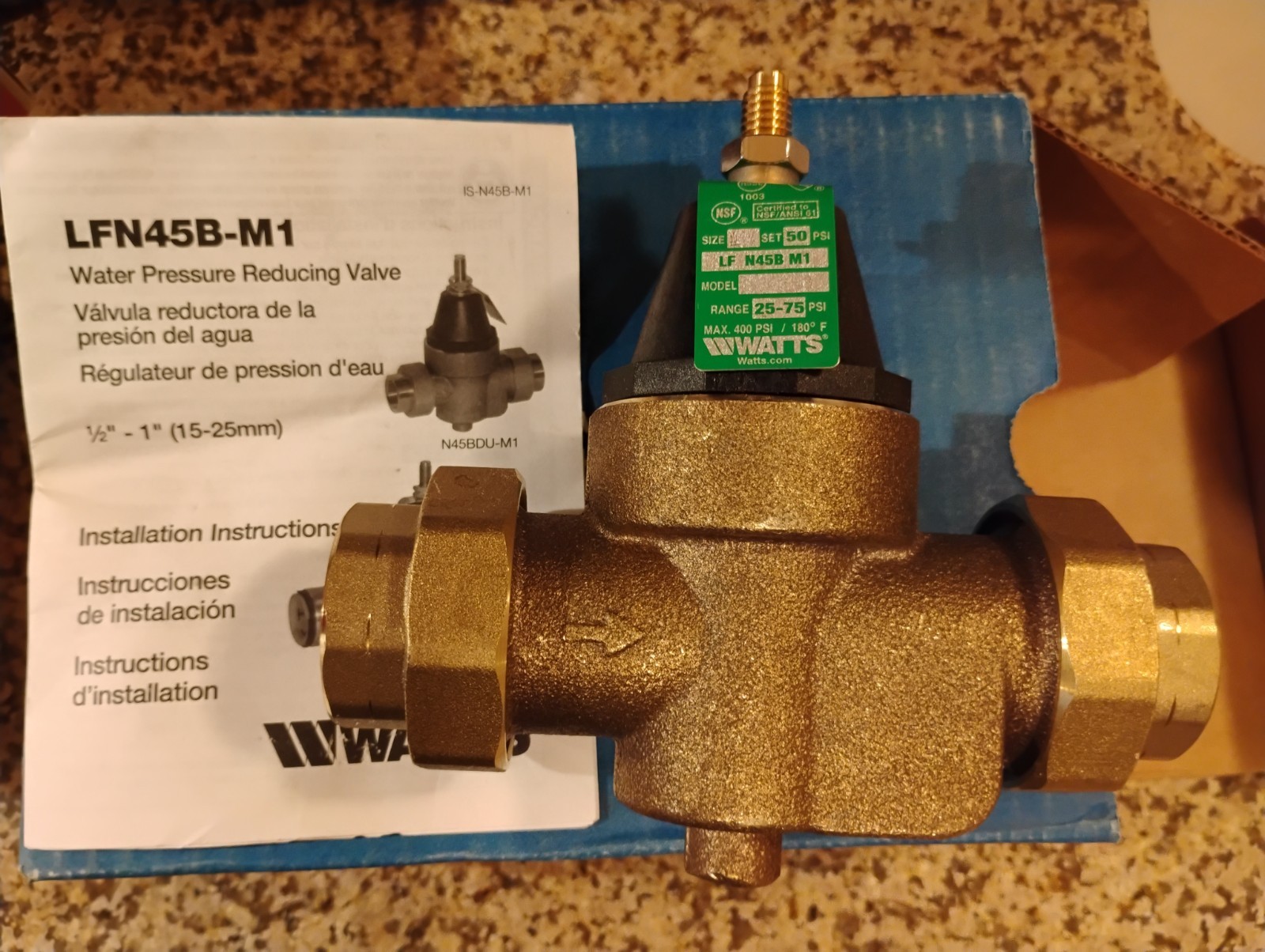 Watts LFN45BUM1 1 inch Water PRV