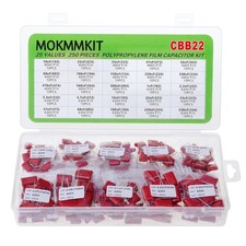 25 Values 250PCS Polypropylene Film Capacitor Kit 400V 630V CBB22 Assortment New picture