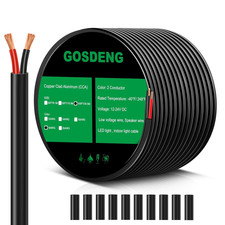 100FT 18 Gauge 2 Conductor Electrical Wire 18AWG Stranded PVC Cord 12V picture