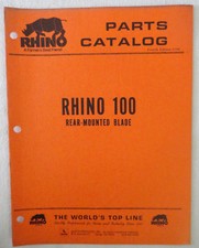 Rhino 100 Rear Mounted Blade Parts Catalog Manual Book Original Servis picture