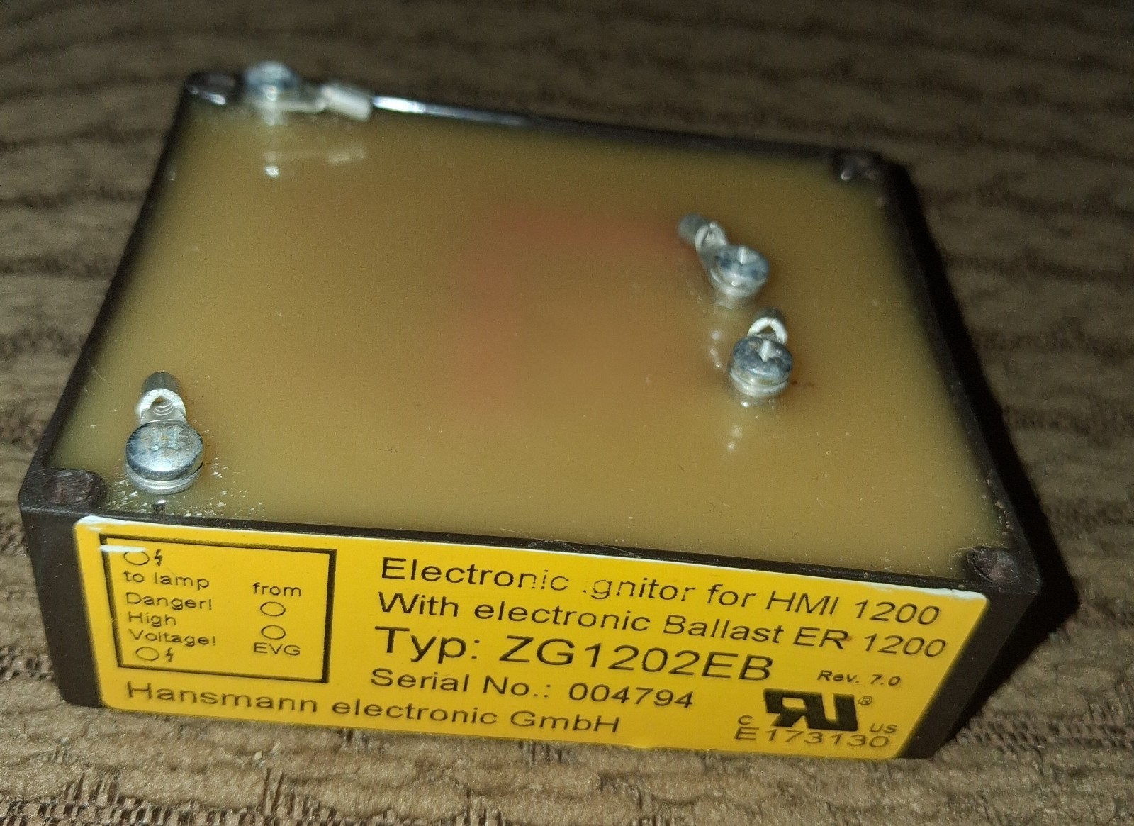 Hansmann electronic GmbH ZG1202EB Electronic Ignitor for HMI 1200 (ER 1200)
