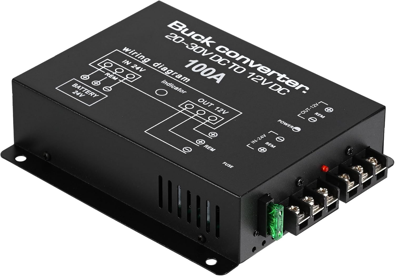 DC 24V to 12V Step down Voltage Converter, 100A 1200W DC Buck Converter Voltage