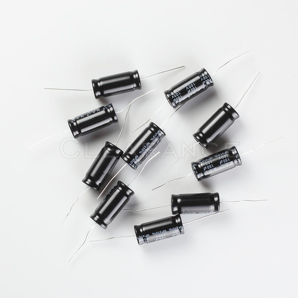 Non-Polarized Electrolytic Audio Capacitor 150MFD 150uF 100V 10/pk 