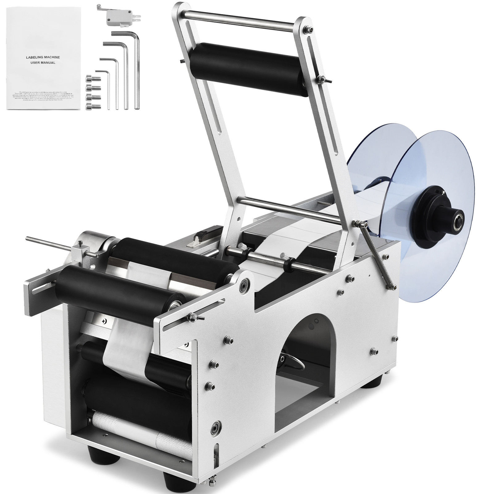 Uimoso Electric Labeling Machine Semi-Automatic Round Bottle Labeler 20-50pc/min