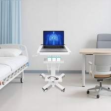Medical Laptop Workstation Cart With Scanner Holder Storage For Hospital Clinic picture