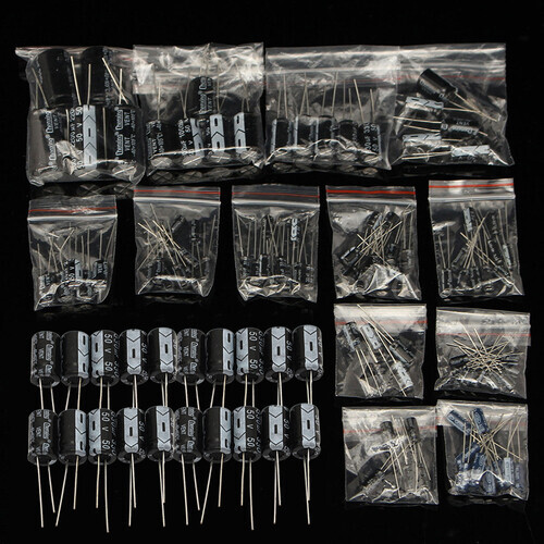 120pcs 50V 15 Values 1uF-2200uF Assorted Electrolytic Capacitor Assortment Kit3