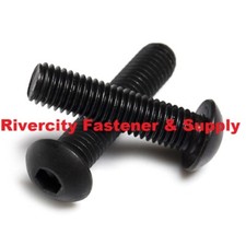5/16-18x1 Black Button Allen Head Cap Screws 5/16x18 x 1 Bolts 5/16 x 18 x 1 BLK picture