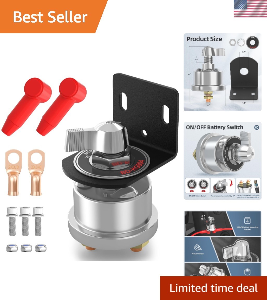 Effortless Installation 200A Master Battery Switch - Ideal for 12V - 48V Systems