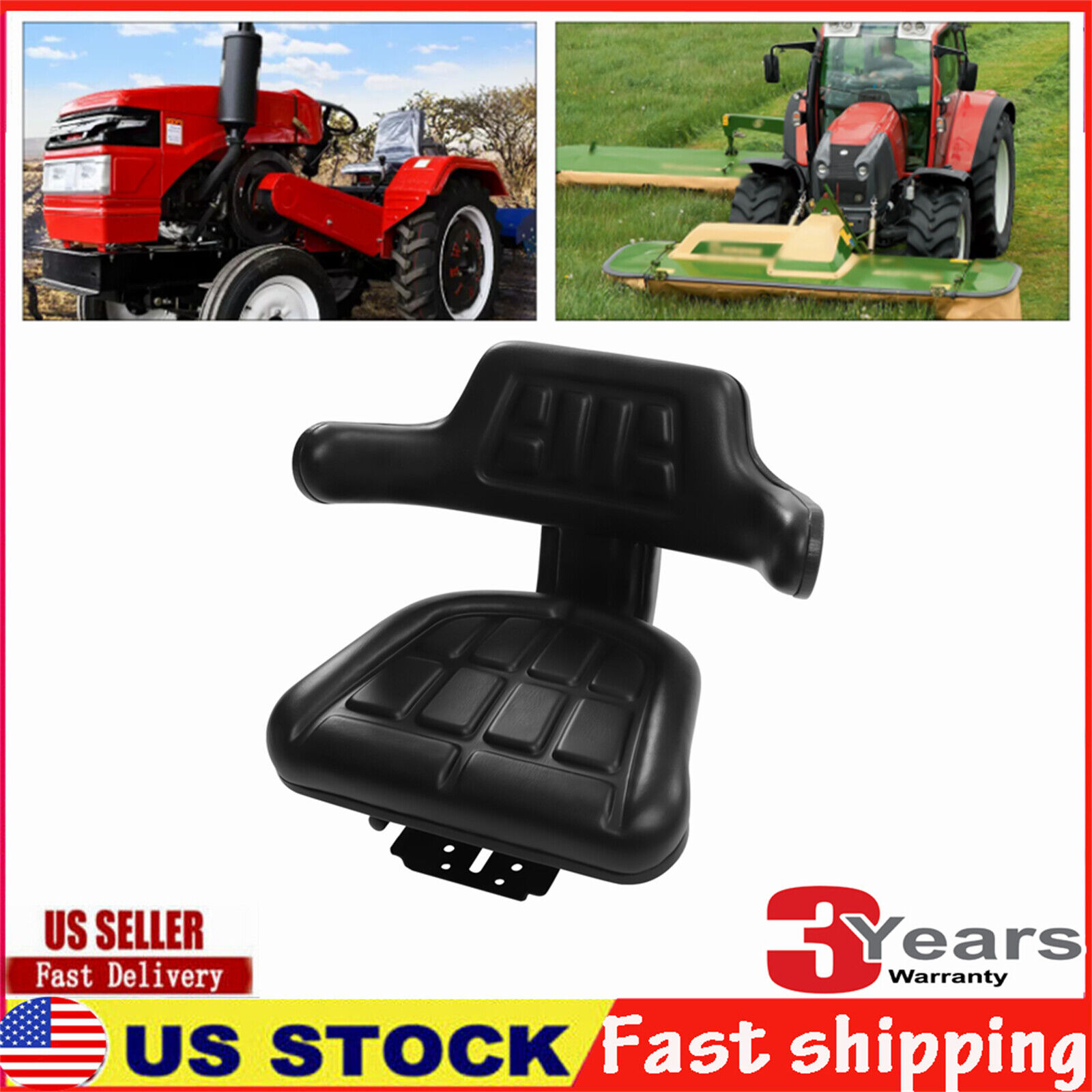 Black Tractor Excavator Seat Fit Ford 2000, 2600, 2610 3000 4000 3600 4600 3910