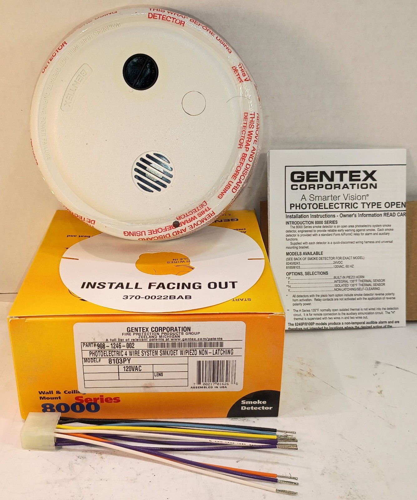 1 NEW GENTEX 8103PY Y CIRCUIT PHOTOELECTRIC SMOKE DETECTOR NIB ***MAKE OFFER***