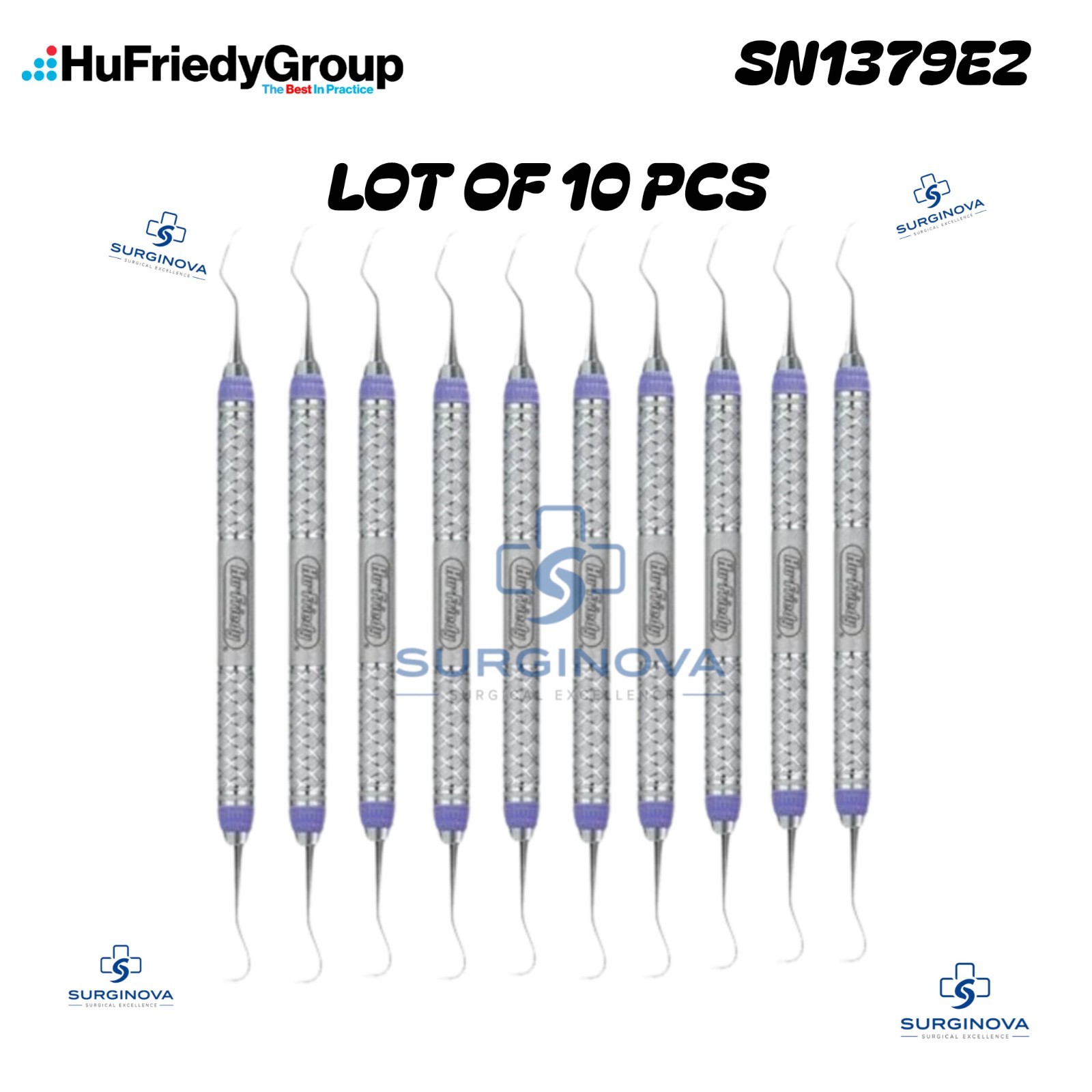 10X Hu-Friedy SN1379E2 Sickle Curette Double End 137 #9 EverEdge Handle 10X Hu-Friedy SN1379E2 Sickle Curette Double End 137 #9 EverEdge Handle