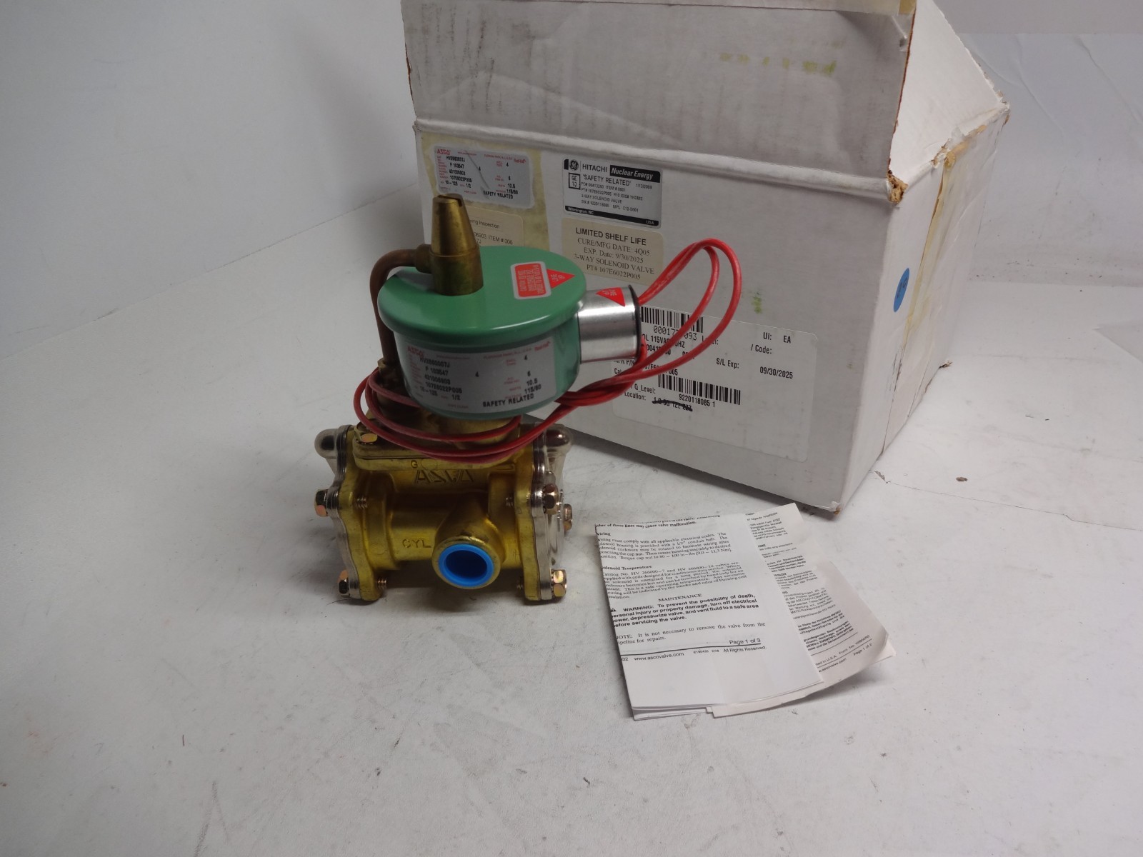 Asco Hv2660007j Solenoid Valve 107e6022p005