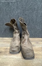 Ariat Groundbreaker Square Toe Brown Leather Western Work Boots Size 10.5 D picture