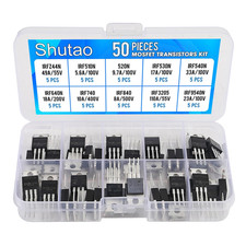 50 Pcs IRF Series Power MOSFET Transistors Assortment Kit N-Channel P-Channel 10 picture