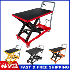 330/500/1100 lbs Hydraulic Lift Table Cart Single Scissor Lift Table Adjustable picture