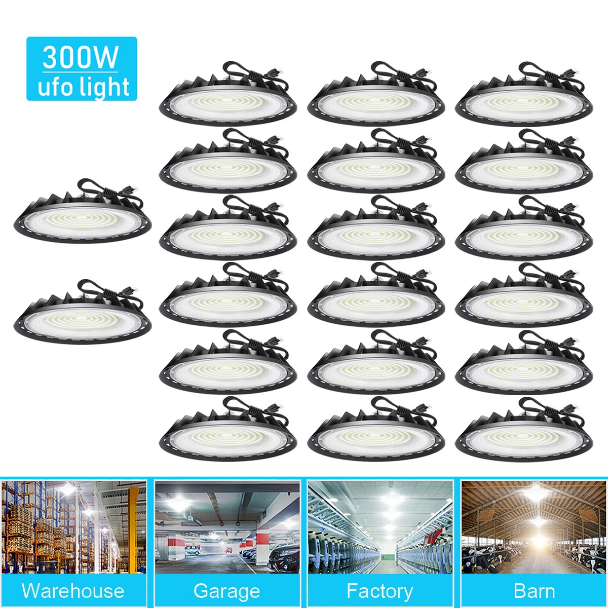 20Pcs 300W UFO Led High Bay Light Industrial Warehouse Garage Commercial Light 20Pcs 300W UFO Led High Bay Light Industrial Warehouse Garage Commercial Light