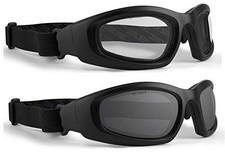 Epoch Eyewear Goggles 2pk Black Frame w/Clear & Smoke Lens Padded picture