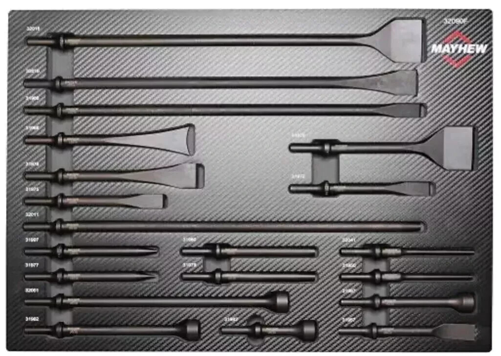 Mayhew Tools 32090F 20 Piece Pneumatic Punch &  Chisel Set