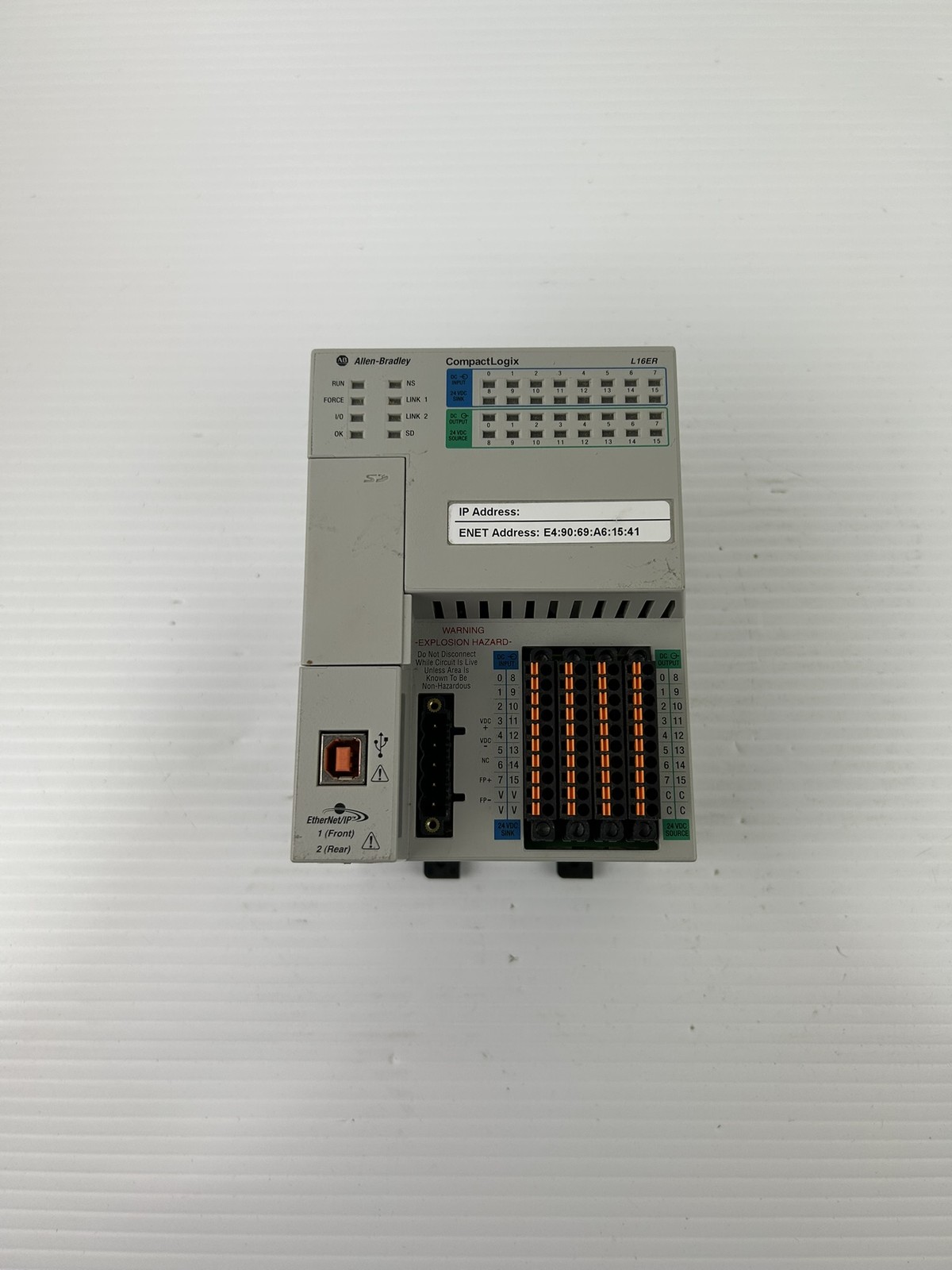 Allen-Bradley CompactLogix 1769-L16ER-BB1B Controller Series B