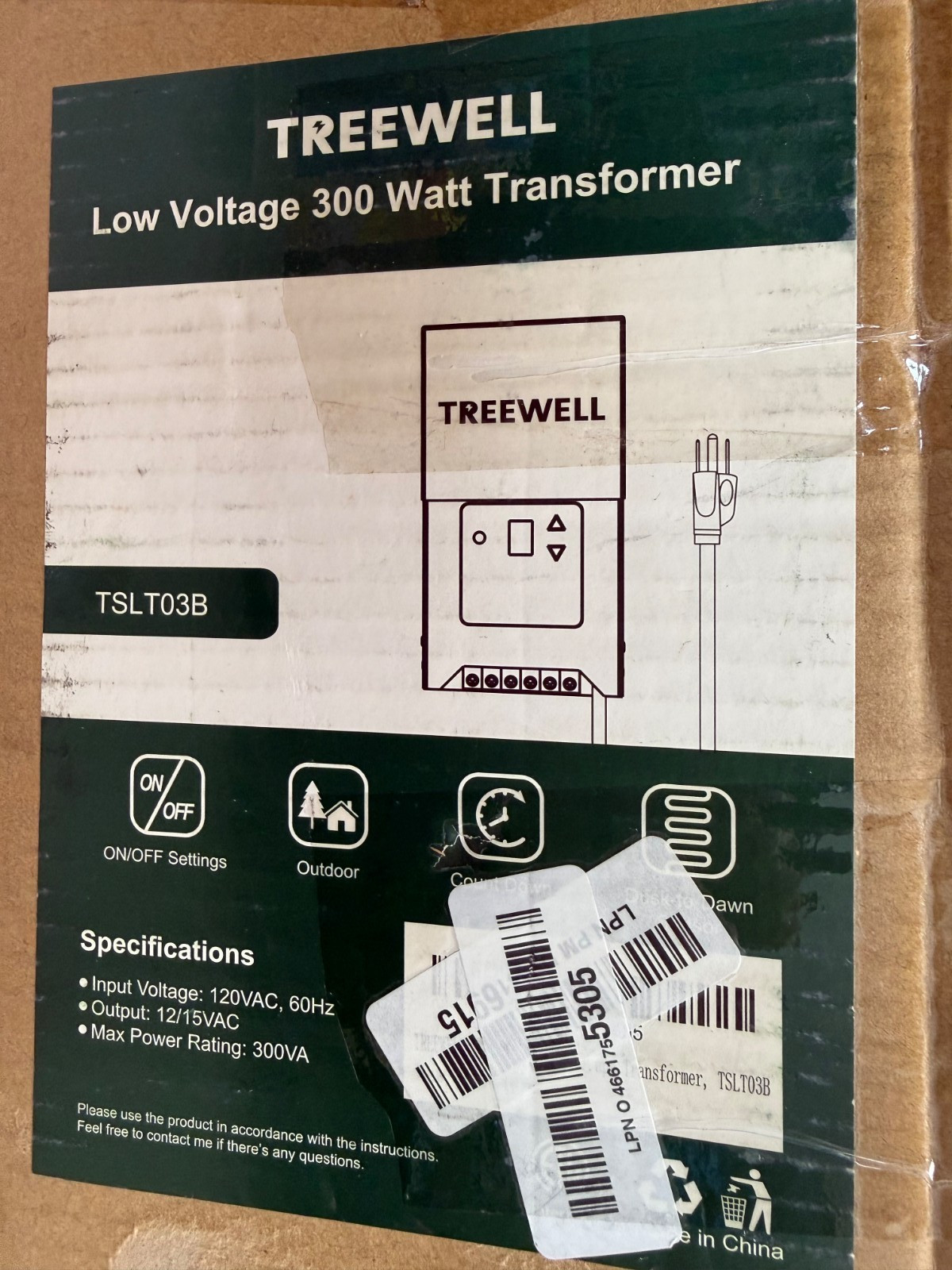 Treewell Low Voltage 300W Transformer 120V 60 Hz 300VA TSLT03B