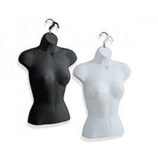 New Female Torso Mannequin Forms Black + White 2 pcs picture