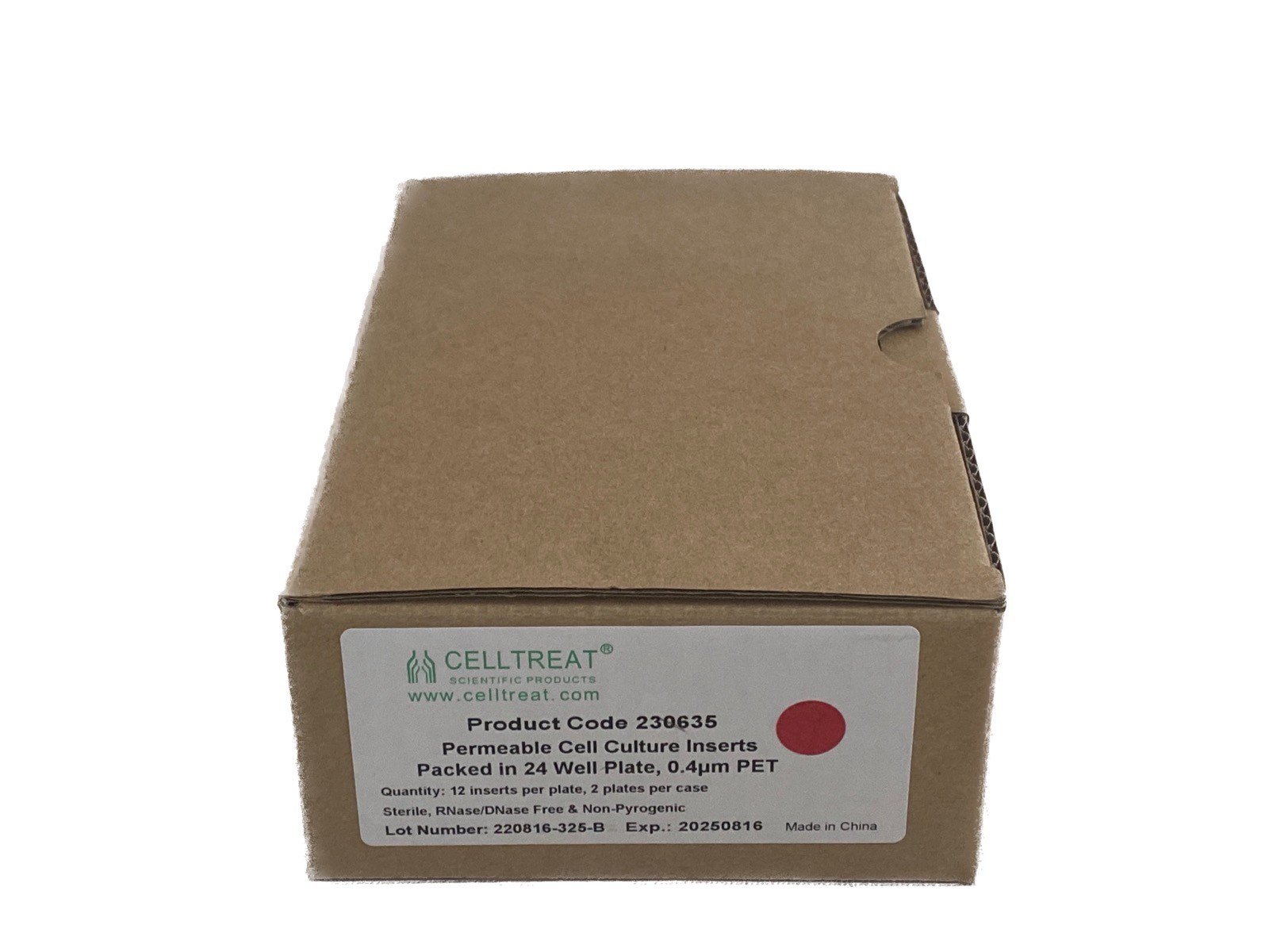 (24) CELLTREAT Permeable Cell Culture Inserts in 24-Well Plate .4um 12-Ins/Plate