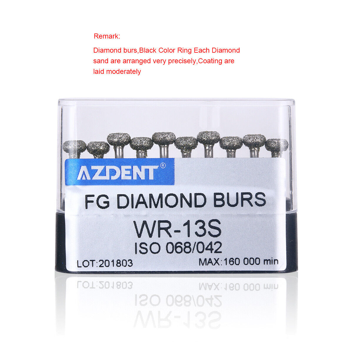 10pcs/box AZDENT Dental Diamond Burs Drills FG Burs for High Speed Handpiece 
