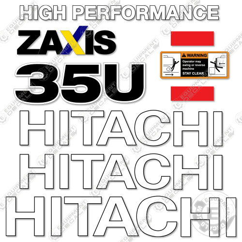 Fits Hitachi ZX35U-5N Decal Kit Z-Axis Excavator - 7 YEAR OUTDOOR 3M VINYL