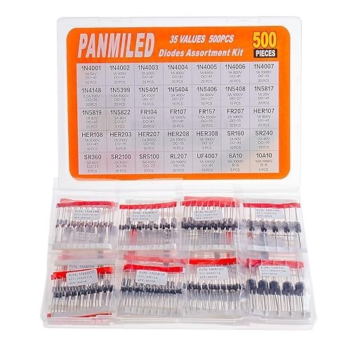 Diode Assortment Kit 35 Values 500 Pcs Schottky Rectifier Diodes