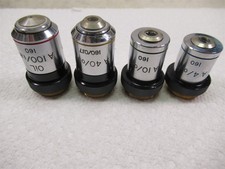 Bausch & Lomb A100x Oil A40x A10x & A4x Microscope Objective Lenses 160mm picture