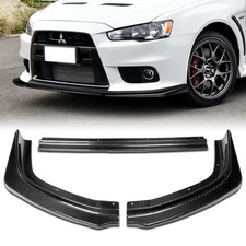 3 Pieces Carbon Fiber Front Lip Spoiler for Mitsubishi Evolution X 2008-2015 picture
