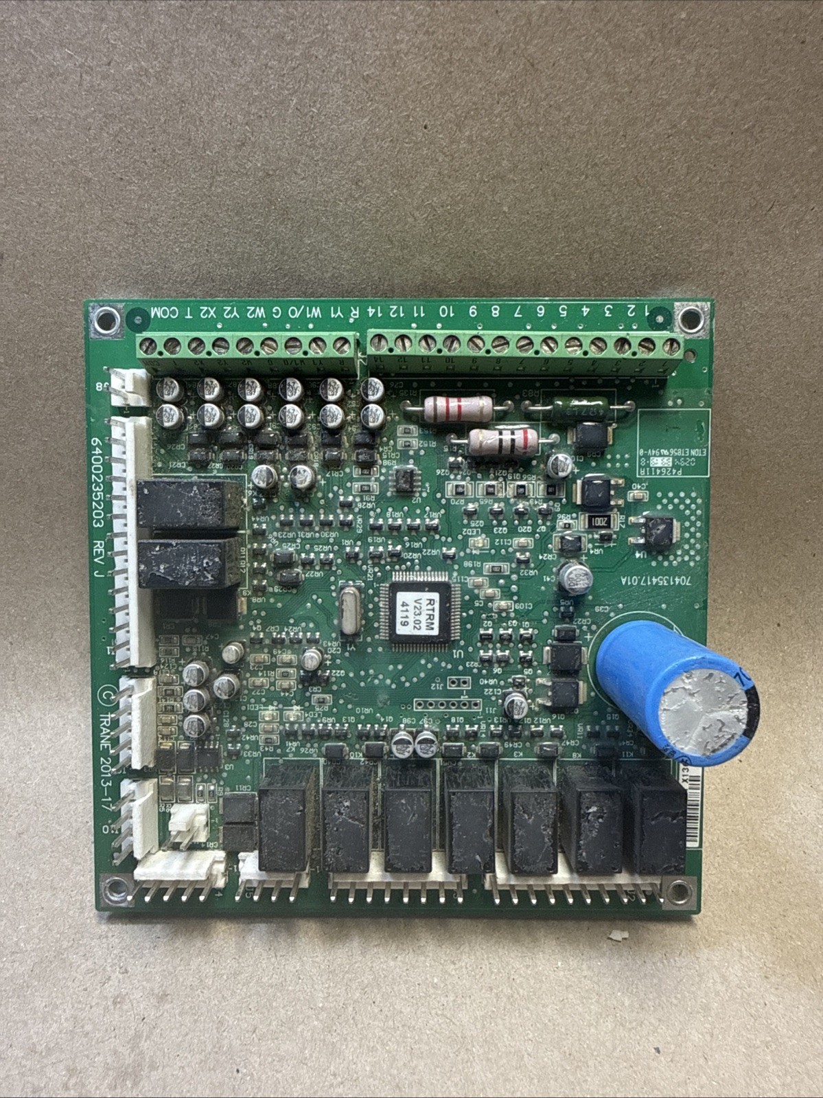 Trane X13650867230 RTRM V23.02 4520 Control Board 6400235203 Rev J ReliaTel HVAC