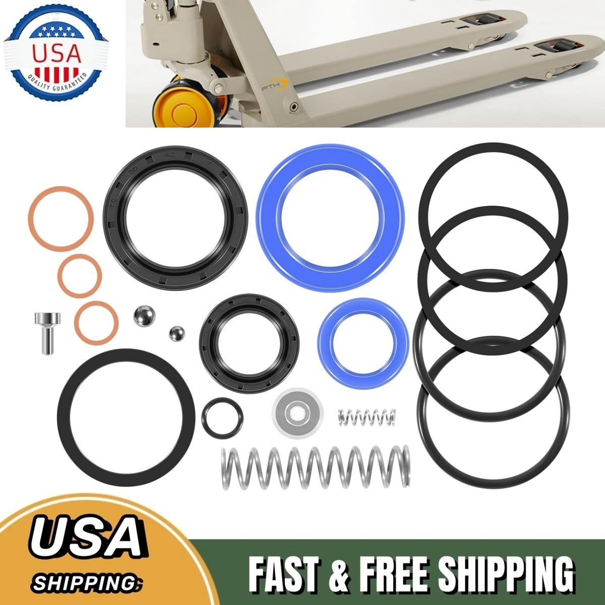 Fit for Crown PTH50 Pallet Jack Seal Kit/Hydraulic Lift Cylinder Seal Kit 44648 Fit for Crown PTH50 Pallet Jack Seal Kit/Hydraulic Lift Cylinder Seal Kit 44648